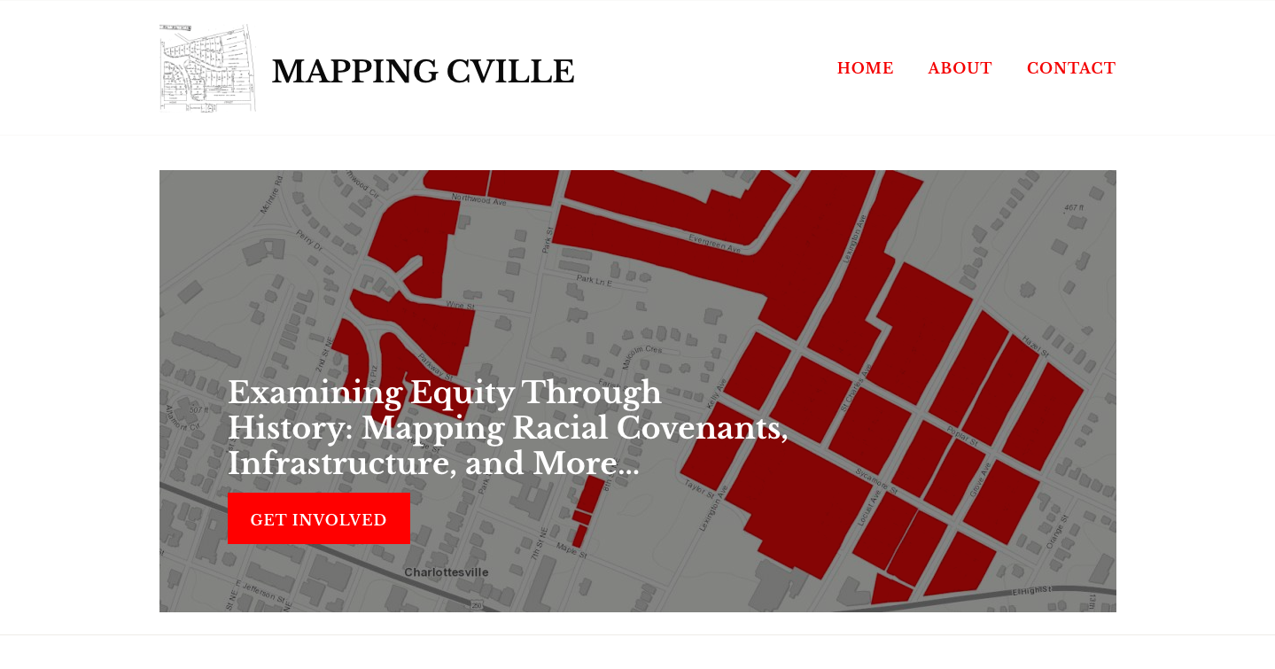 Screenshot showing the Mapping Cville website